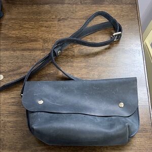 Stylish Blue Leather Hip bag